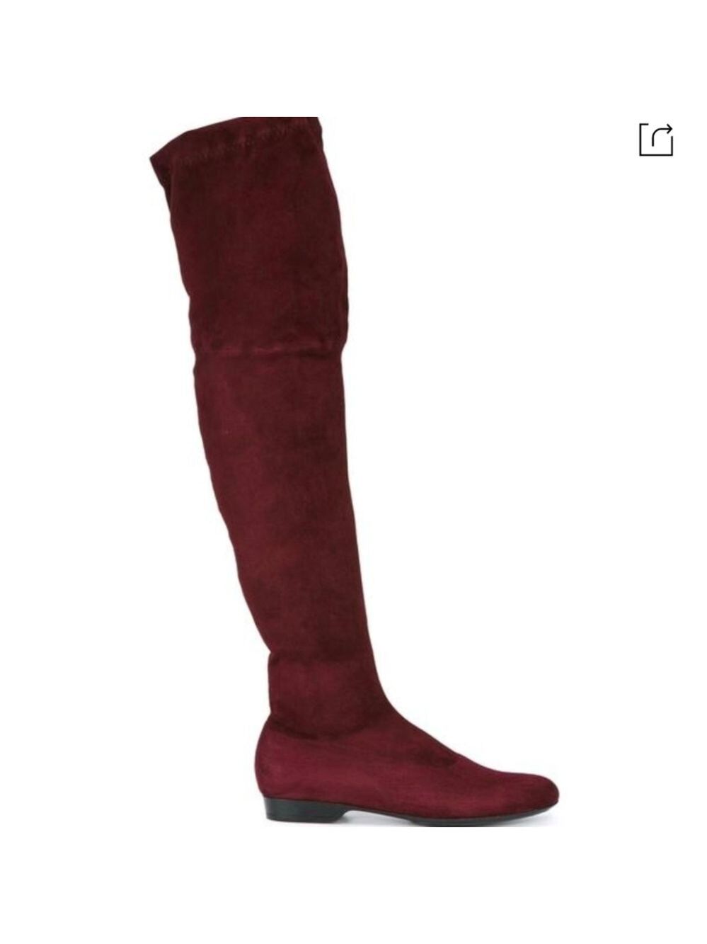 Robert Clergerie Maroon Suede Thigh High Boots